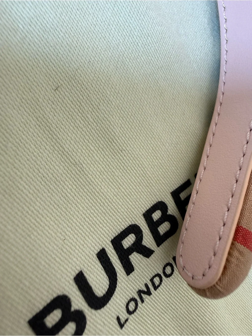 Burberry Pink & Beige Plaid Headband with Bow Accent